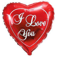 Фольгированный шарик сердце "I Love You" 18"/45см с гелием